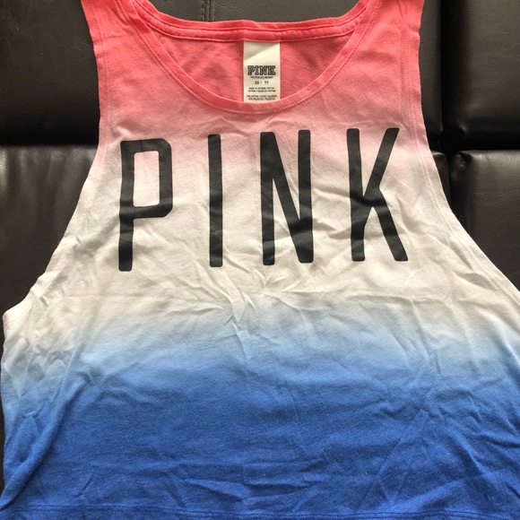 PINK sport cropped muscle tee. Size XS. - Picture 2 of 5